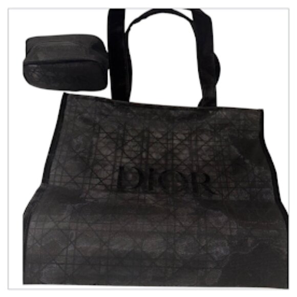NEW Dior Beauty Black Mesh Tote and Pouch~ Matching Set~ Luxury~ VIP GWP (D19) - Picture 3 of 7